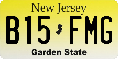 NJ license plate B15FMG