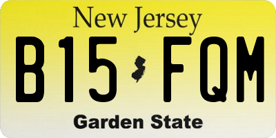 NJ license plate B15FQM