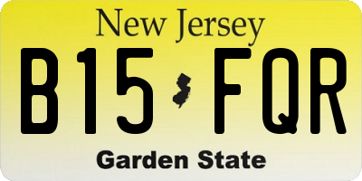 NJ license plate B15FQR