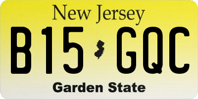 NJ license plate B15GQC