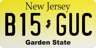 NJ license plate B15GUC