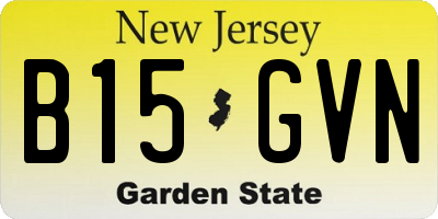 NJ license plate B15GVN