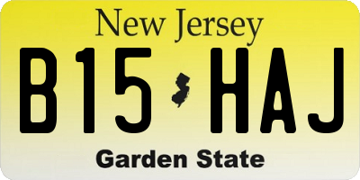 NJ license plate B15HAJ