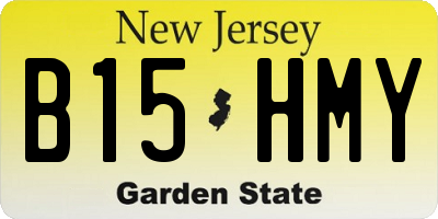 NJ license plate B15HMY
