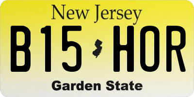 NJ license plate B15HOR