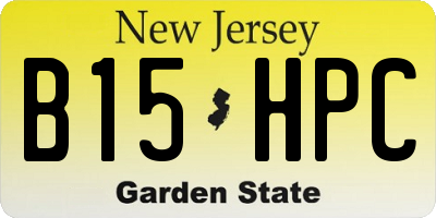 NJ license plate B15HPC