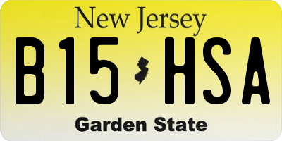 NJ license plate B15HSA