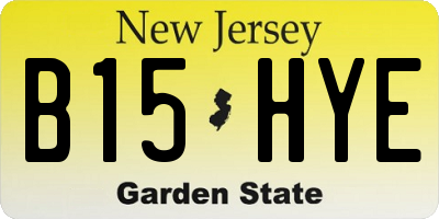 NJ license plate B15HYE