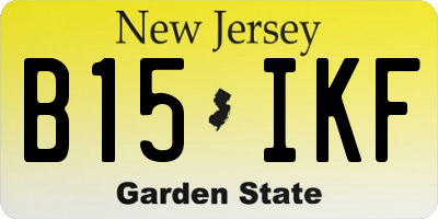 NJ license plate B15IKF