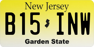 NJ license plate B15INW
