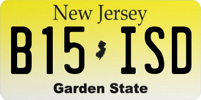 NJ license plate B15ISD