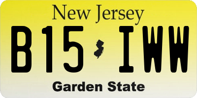 NJ license plate B15IWW