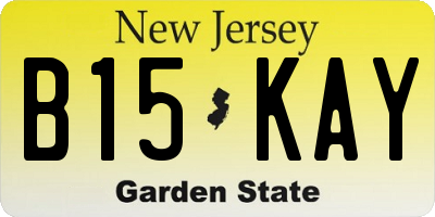 NJ license plate B15KAY