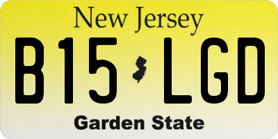 NJ license plate B15LGD