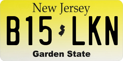 NJ license plate B15LKN