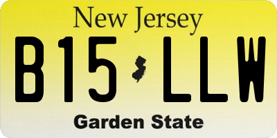 NJ license plate B15LLW