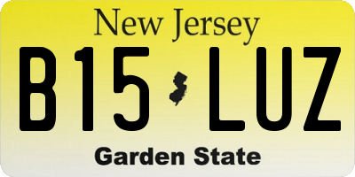 NJ license plate B15LUZ