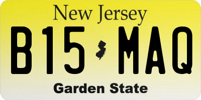 NJ license plate B15MAQ