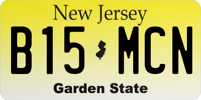 NJ license plate B15MCN