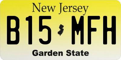 NJ license plate B15MFH