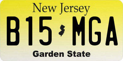 NJ license plate B15MGA
