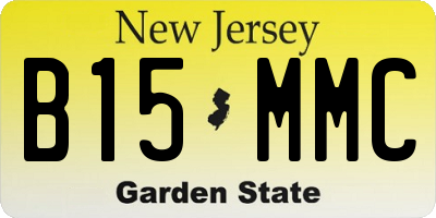 NJ license plate B15MMC
