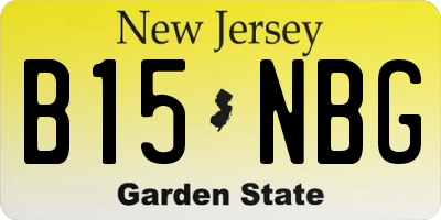 NJ license plate B15NBG