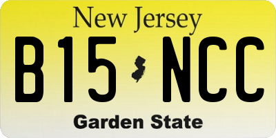 NJ license plate B15NCC