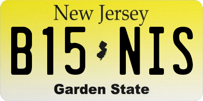 NJ license plate B15NIS
