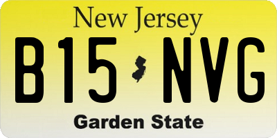 NJ license plate B15NVG