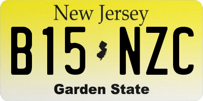 NJ license plate B15NZC