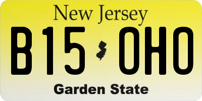 NJ license plate B15OHO