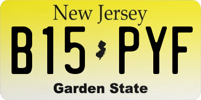 NJ license plate B15PYF