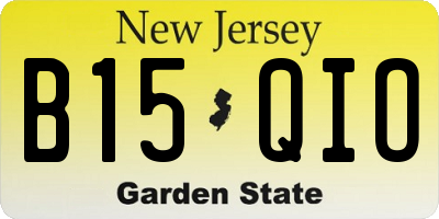 NJ license plate B15QIO