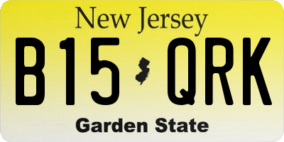 NJ license plate B15QRK
