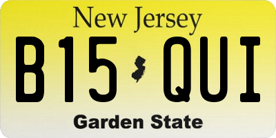 NJ license plate B15QUI