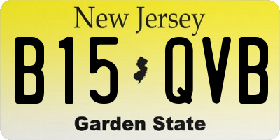 NJ license plate B15QVB