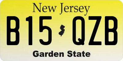 NJ license plate B15QZB