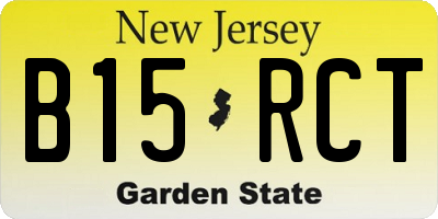 NJ license plate B15RCT