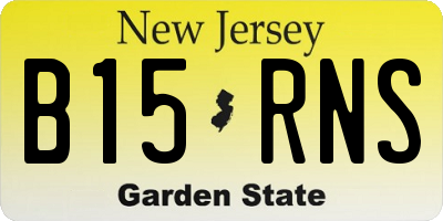 NJ license plate B15RNS