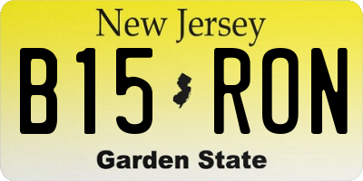 NJ license plate B15RON