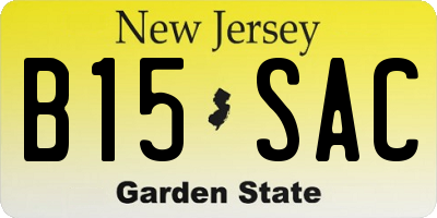 NJ license plate B15SAC