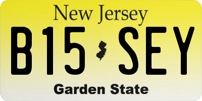 NJ license plate B15SEY
