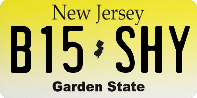 NJ license plate B15SHY