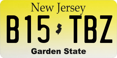 NJ license plate B15TBZ