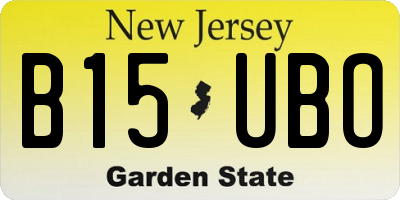 NJ license plate B15UBO