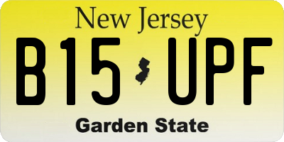 NJ license plate B15UPF