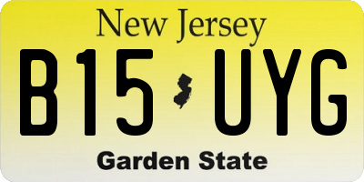 NJ license plate B15UYG