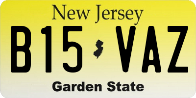NJ license plate B15VAZ