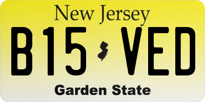 NJ license plate B15VED